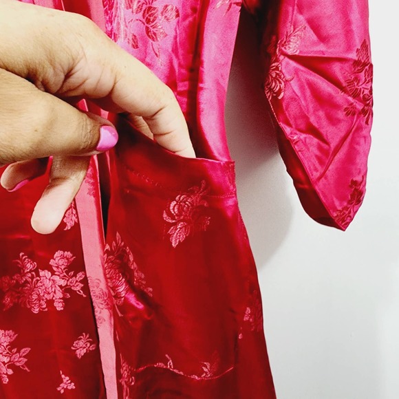 Golden Dragon Hand Embroidered Pure Silk Robe Deadstock NWT Vintage Kimono XL - Picture 7 of 12